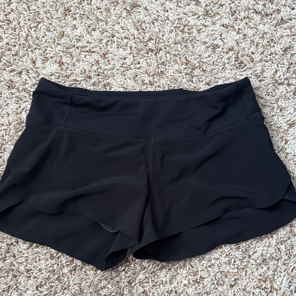 Lululemon black lined running shorts 2.5”